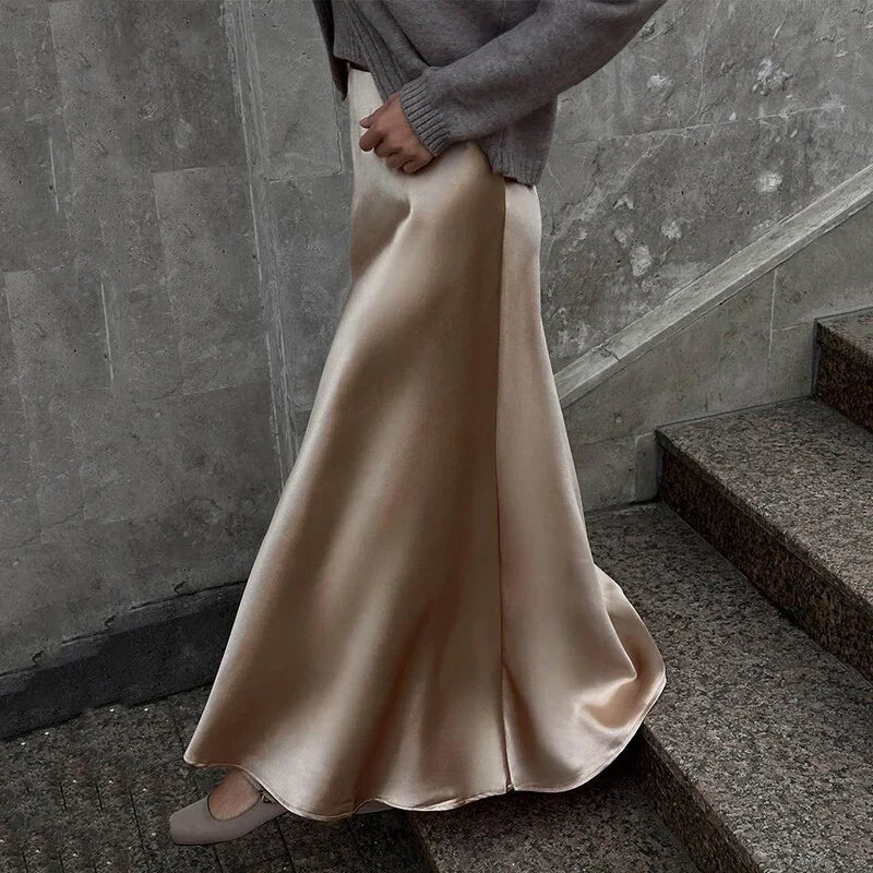 Shinny Ruffles Hem Maxi Dress
